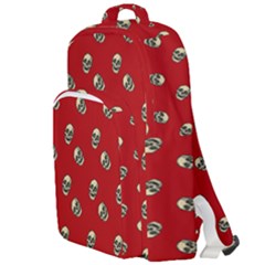 Skull Red Pattern Double Compartment Backpack