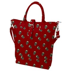 Skull Red Pattern Buckle Top Tote Bag by snowwhitegirl