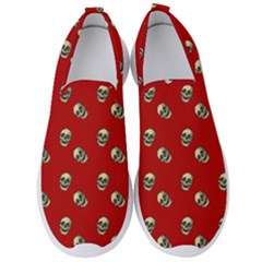 Skull Red Pattern Men s Slip On Sneakers