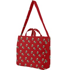 Skull Red Pattern Square Shoulder Tote Bag by snowwhitegirl