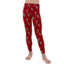 Skull Red Pattern Kids  Lightweight Velour Leggings View1