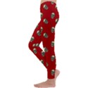 Skull Red Pattern Kids  Lightweight Velour Leggings View2