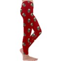 Skull Red Pattern Kids  Lightweight Velour Leggings View3