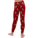 Skull Red Pattern Kids  Lightweight Velour Leggings View4