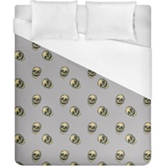 Skull Grey Pattern Duvet Cover (california King Size) by snowwhitegirl