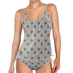 Skull Grey Pattern Tankini Set by snowwhitegirl