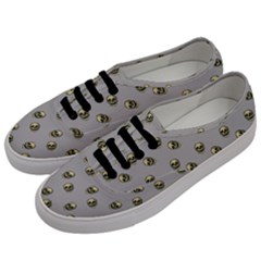 Skull Grey Pattern Men s Classic Low Top Sneakers by snowwhitegirl