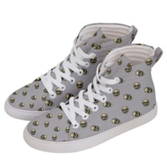 Skull Grey Pattern Men s Hi-top Skate Sneakers by snowwhitegirl