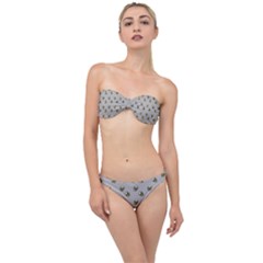 Skull Grey Pattern Classic Bandeau Bikini Set by snowwhitegirl