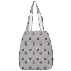 Skull Grey Pattern Center Zip Backpack