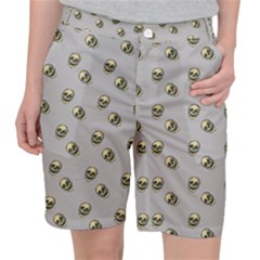 Skull Grey Pattern Pocket Shorts