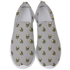 Skull Grey Pattern Men s Slip On Sneakers