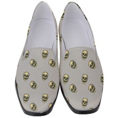 Skull Grey Pattern Women s Classic Loafer Heels