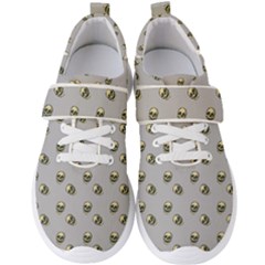 Skull Grey Pattern Men s Velcro Strap Shoes