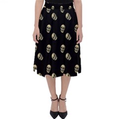 Skull Black Pattern Classic Midi Skirt by snowwhitegirl