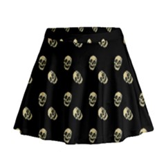 Skull Black Pattern Mini Flare Skirt by snowwhitegirl