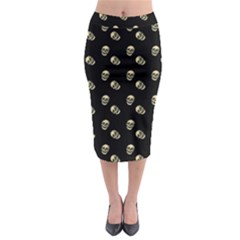 Skull Black Pattern Midi Pencil Skirt by snowwhitegirl