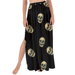 Skull Black Pattern Maxi Chiffon Tie-up Sarong by snowwhitegirl