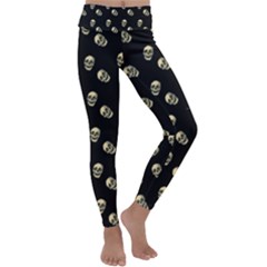 Skull Black Pattern Kids  Lightweight Velour Classic Yoga Leggings