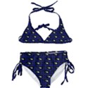 Eyes Blue Plaid Kids  Classic Bikini Set View1