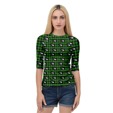 Eyes Green Plaid Quarter Sleeve Raglan Tee by snowwhitegirl