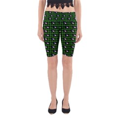 Eyes Green Plaid Yoga Cropped Leggings by snowwhitegirl