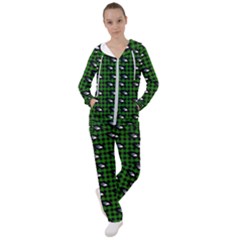 Eyes Green Plaid Women s Tracksuit