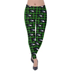 Eyes Green Plaid Velvet Leggings by snowwhitegirl