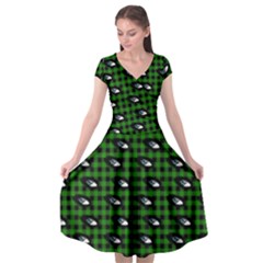 Eyes Green Plaid Cap Sleeve Wrap Front Dress by snowwhitegirl