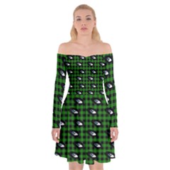 Eyes Green Plaid Off Shoulder Skater Dress by snowwhitegirl