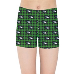 Eyes Green Plaid Kids  Sports Shorts by snowwhitegirl