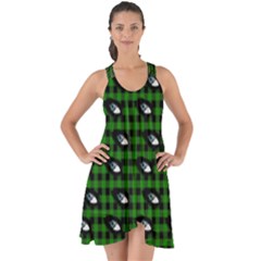 Eyes Green Plaid Show Some Back Chiffon Dress by snowwhitegirl