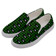 Eyes Green Plaid Men s Canvas Slip Ons by snowwhitegirl