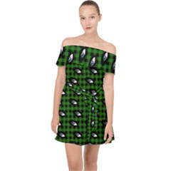 Eyes Green Plaid Off Shoulder Chiffon Dress by snowwhitegirl