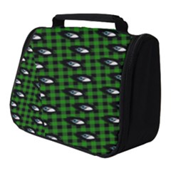 Eyes Green Plaid Full Print Travel Pouch (small)