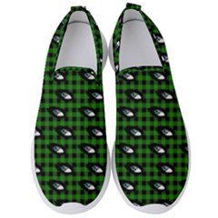 Eyes Green Plaid Men s Slip On Sneakers