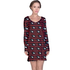 Eyes Red Plaid Long Sleeve Nightdress by snowwhitegirl