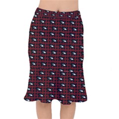 Eyes Red Plaid Mermaid Skirt by snowwhitegirl