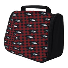 Eyes Red Plaid Full Print Travel Pouch (small)