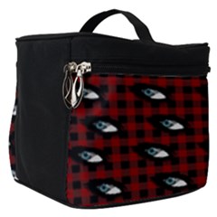 Eyes Red Plaid Make Up Travel Bag (small)