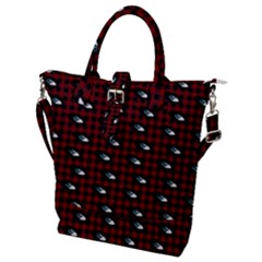 Eyes Red Plaid Buckle Top Tote Bag