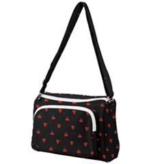 Candy Apple Black Pattern Front Pocket Crossbody Bag by snowwhitegirl