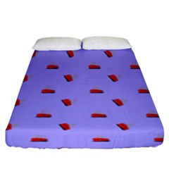 Candy Apple Lilac Pattern Fitted Sheet (king Size) by snowwhitegirl