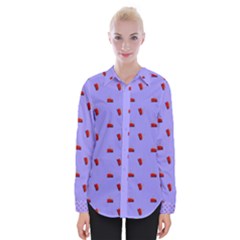 Candy Apple Lilac Pattern Womens Long Sleeve Shirt