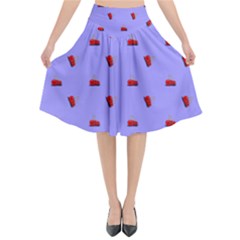 Candy Apple Lilac Pattern Flared Midi Skirt by snowwhitegirl