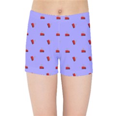 Candy Apple Lilac Pattern Kids  Sports Shorts by snowwhitegirl