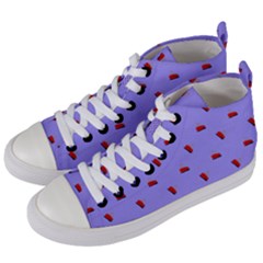 Candy Apple Lilac Pattern Women s Mid-top Canvas Sneakers by snowwhitegirl