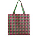 Peppermint Candy Green Plaid Zipper Grocery Tote Bag View1