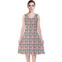 Peppermint Candy Green Plaid V-Neck Midi Sleeveless Dress  View1