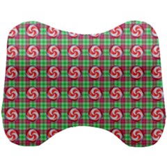 Peppermint Candy Green Plaid Head Support Cushion by snowwhitegirl